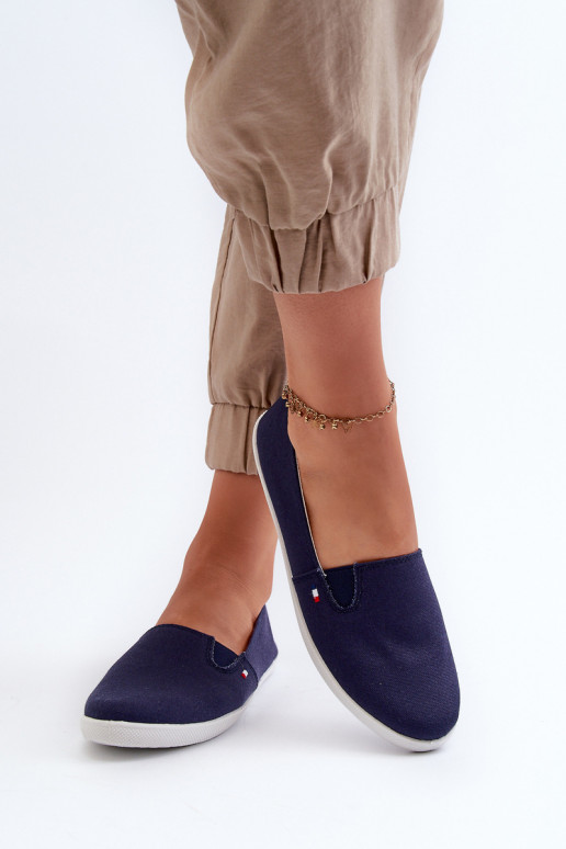 Tênis sapatos casuais Slip-On cor azul escuro Adrancia