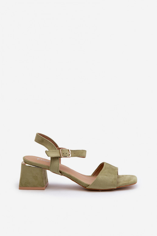 Sandálias femininas em bloco de camurça orgânica, leisha verde Sandálias femininas em bloco de camurça orgânica, leisha verde