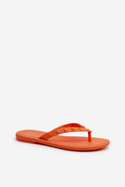Chinelos Elastyczne com pés chatos JJ285254 cor laranja