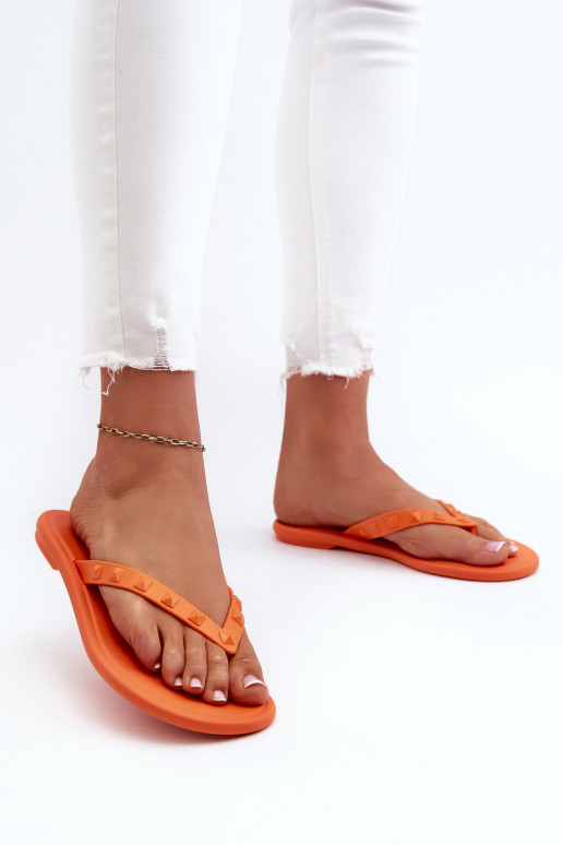 Chinelos Elastyczne com pés chatos JJ285254 cor laranja