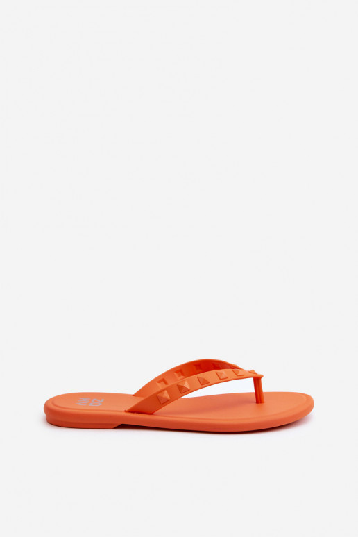 Chinelos Elastyczne com pés chatos JJ285254 cor laranja