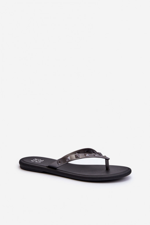 Chinelos Elastyczne de sola plana JJ285297 cinza-preto