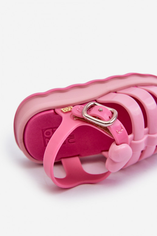 Sandálias infantis com fechos adesivos NN385018 cor rosa Sandálias infantis com fechos adesivos NN385018 cor rosa