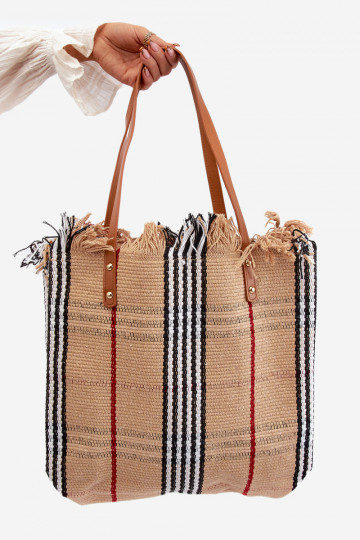Bolsa/Bolsa de Praia Trançada Marrom Avon