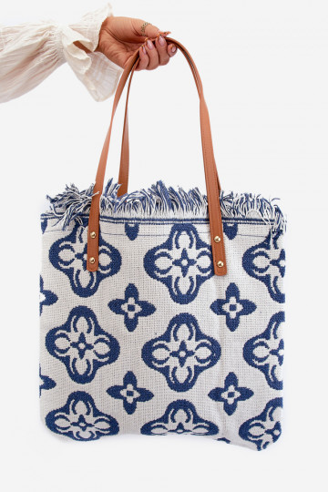 Wzorzysta Bolsa Trançada/Bolsa de Praia Branca Sadhara
