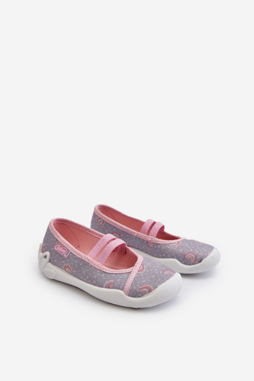 Chinelos Bailarinas We Wzorki Befado 116X328 cor cinza-rosa