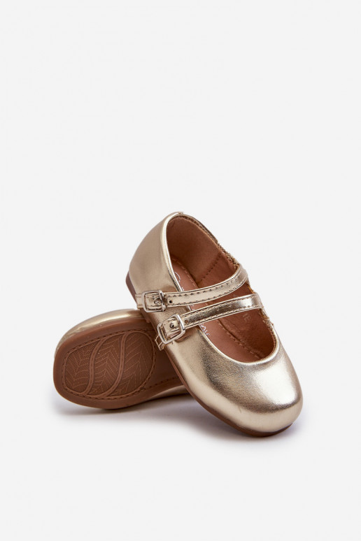 bailarinas infantis com alças, douradas Margenis