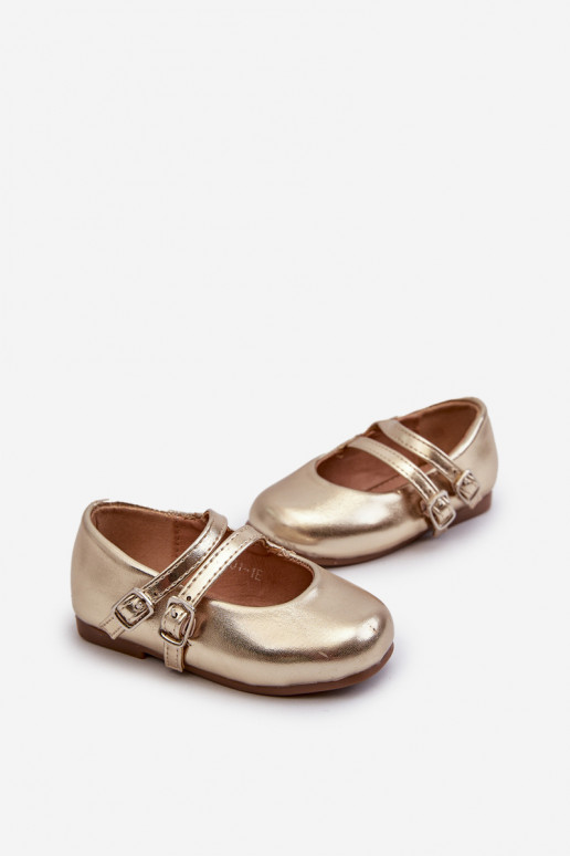 bailarinas infantis com alças, douradas Margenis