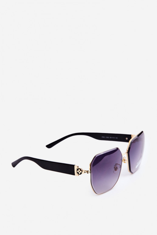 Óculos de sol femininos UV400 pretos e dourados