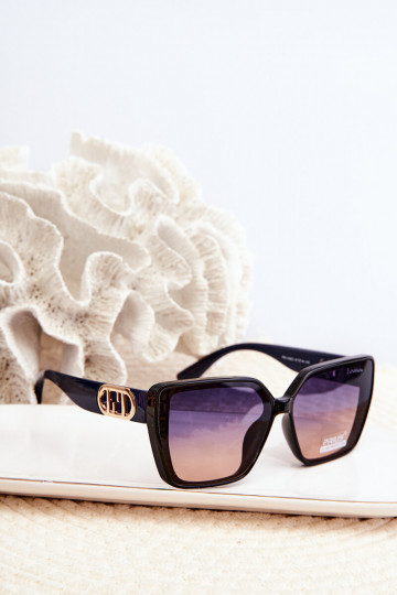 Óculos de sol feminino com fantasia Detalem UV400 azul escuro