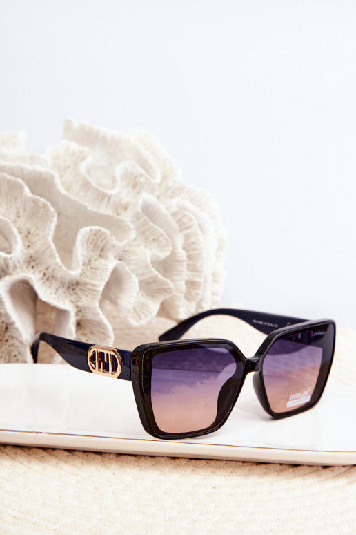 Óculos de sol feminino com fantasia Detalem UV400 azul escuro
