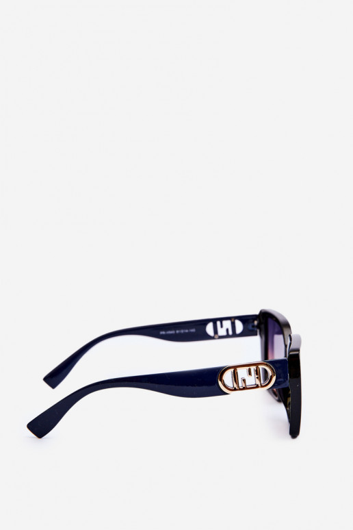 Óculos de sol feminino com fantasia Detalem UV400 azul escuro