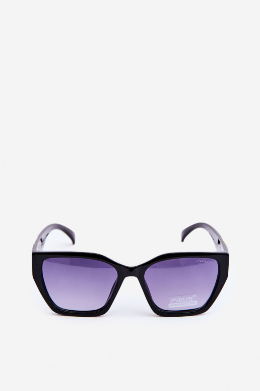 Óculos de sol modelo clássico feminino Ze na cor dourada Detalhes UV400 cor preta