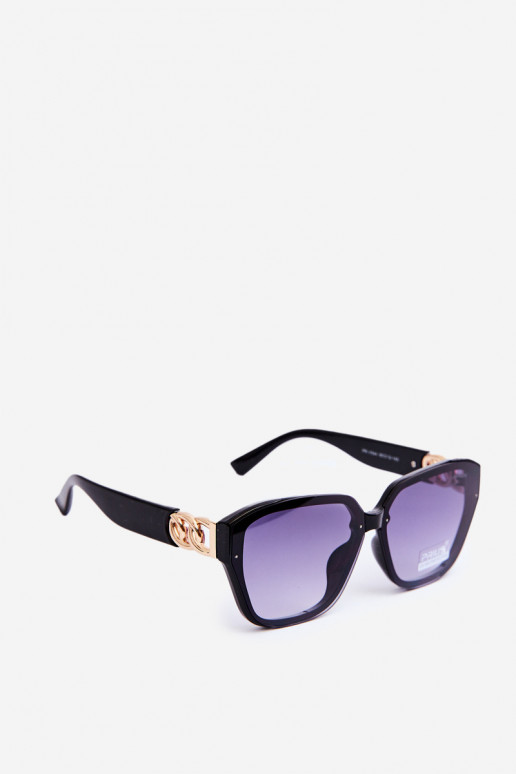 Óculos de sol femininos Ze dourado Detalem UV400 preto