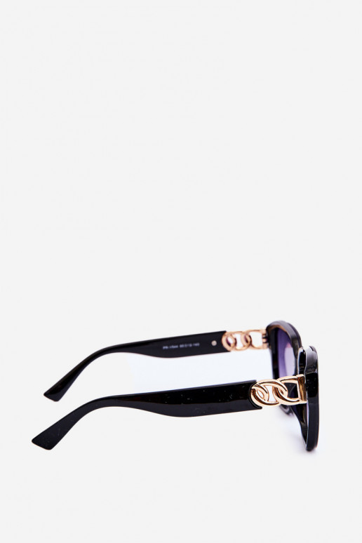Óculos de sol femininos Ze dourado Detalem UV400 preto