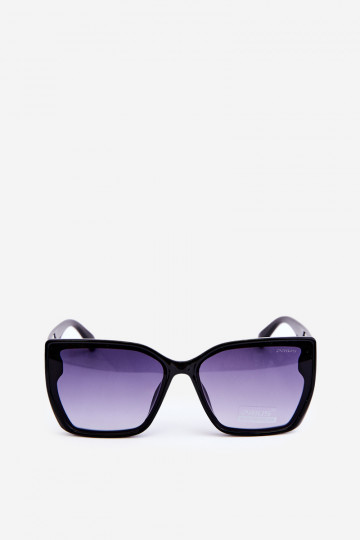 Óculos de sol modelo clássico feminino com detalhes ornamentados UV400 preto