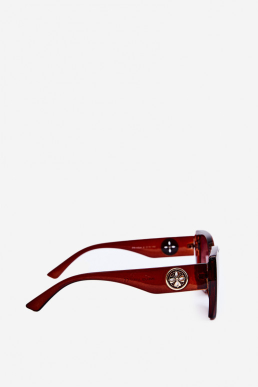 Óculos de sol modelo clássico feminino com os mais belos detalhes cor marrom UV400 Óculos de sol modelo clássico feminino com os mais belos detalhes cor marrom UV400