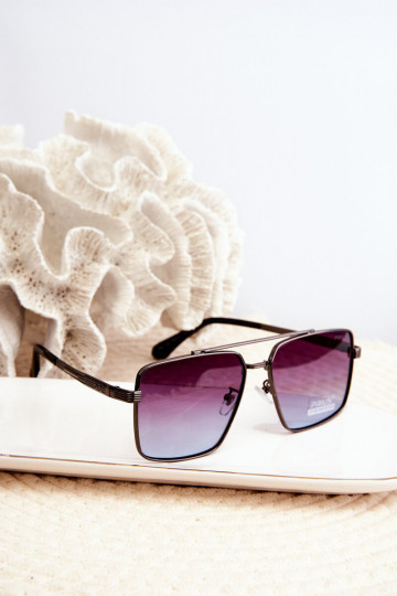 Óculos de Sol Feminino UV400 Preto e Azul