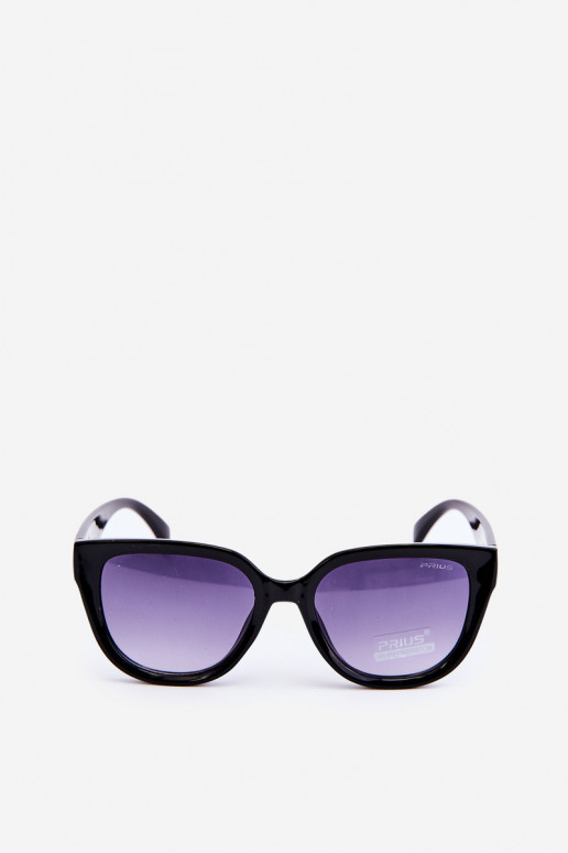 Óculos de sol feminino Ze cor dourada Detalhes UV400 cor preta
