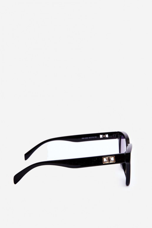 Óculos de sol feminino Ze cor dourada Detalhes UV400 cor preta