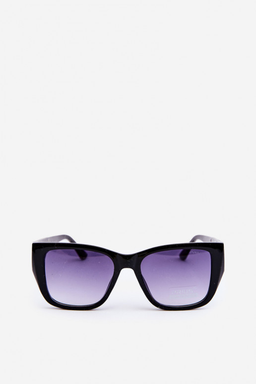 Óculos de sol femininos com detalhes extravagantes UV400 pretos
