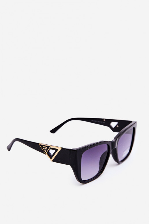 Óculos de sol femininos com detalhes extravagantes UV400 pretos