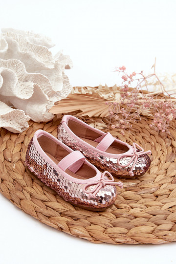bailarinas infantis Ozdobione Pekinami cor rosa Weries
