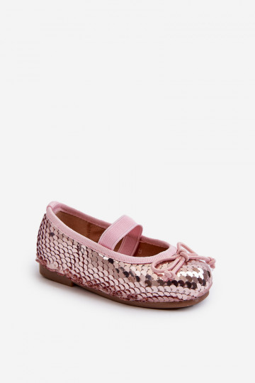 bailarinas infantis Ozdobione Pekinami cor rosa Weries 2
