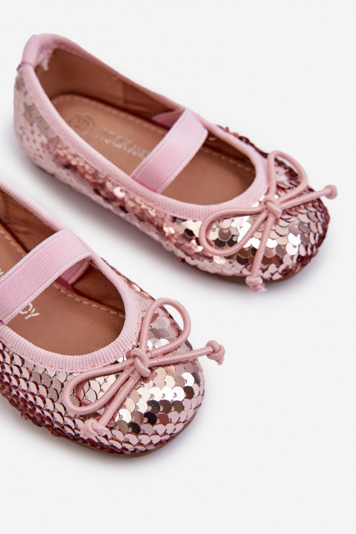bailarinas infantis Ozdobione Pekinami cor rosa Weries