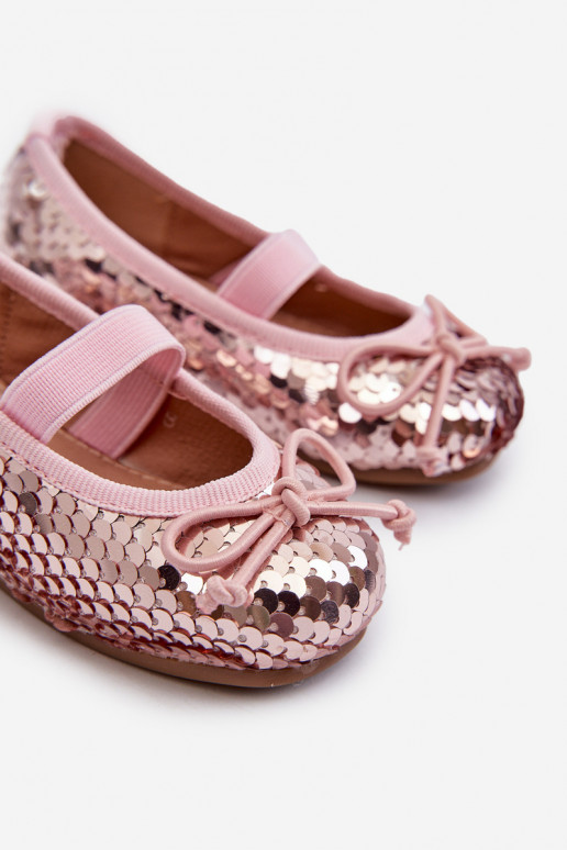 bailarinas infantis Ozdobione Pekinami cor rosa Weries