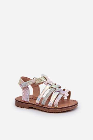 sandálias Gladiator Infantil com fechos adesivos em diversas cores Radovia 2
