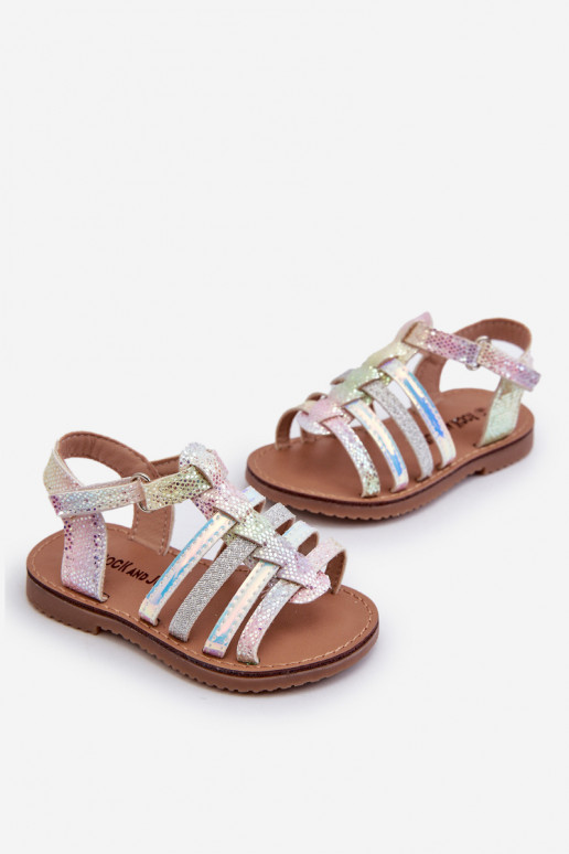 sandálias Gladiator Infantil com fechos adesivos em diversas cores Radovia