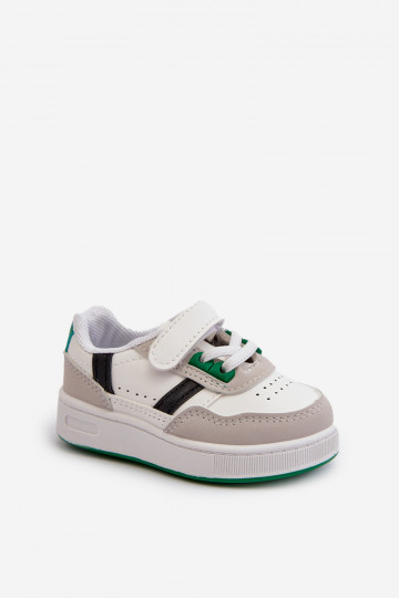 Calçado desportivo infantil do modelo clássico Branco e verde cor Marlin 2