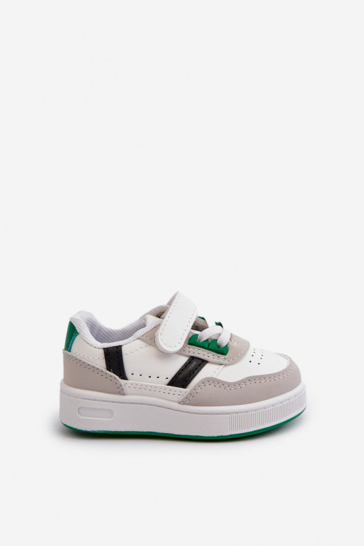 Calçado desportivo infantil do modelo clássico Branco e verde cor Marlin