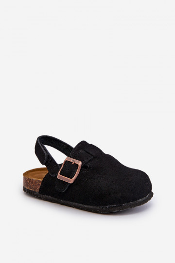 Chinelos infantis com plataforma na cor preta Vulagia 2