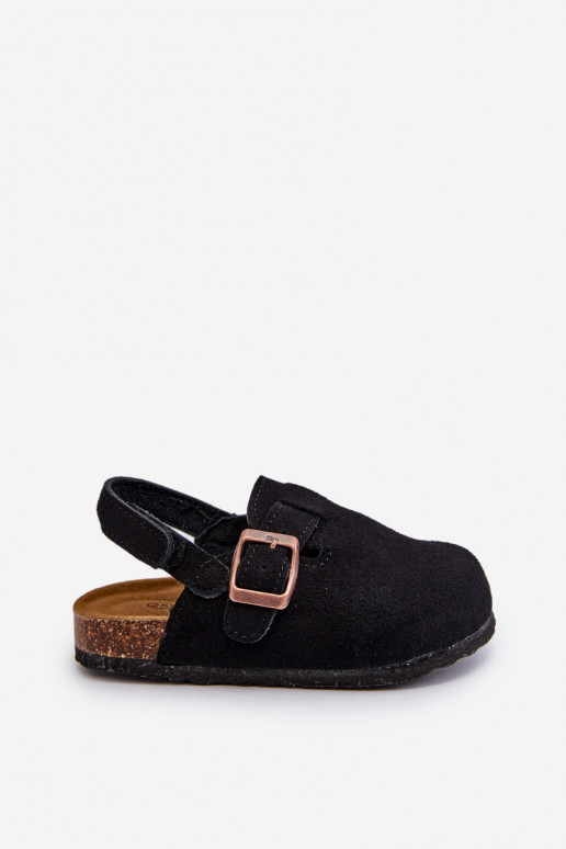 Chinelos infantis com plataforma na cor preta Vulagia