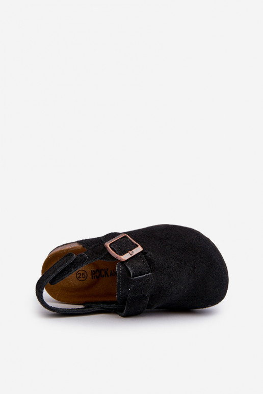 Chinelos infantis com plataforma na cor preta Vulagia