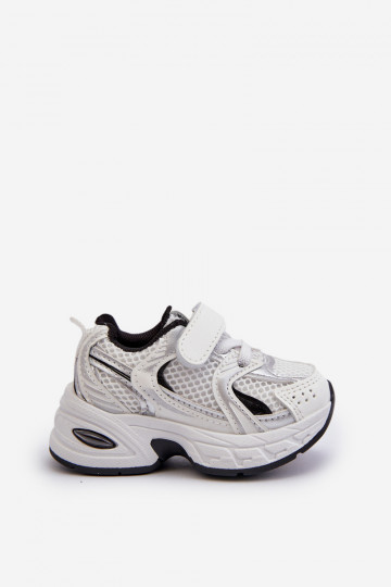 Calçado desportivo infantil modelo tênis com fechos adesivos cor branco-preto Ephona 2