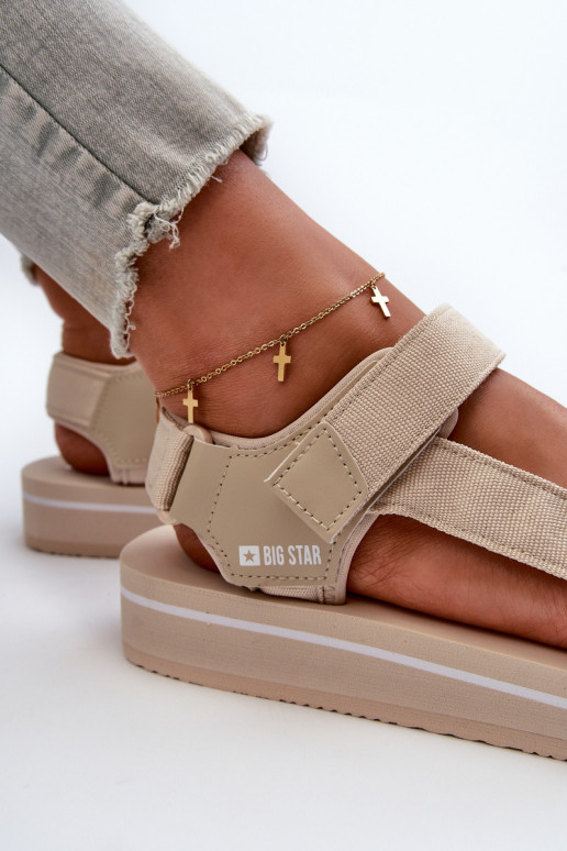 Sandálias plataforma feminina Big Star NN274A535 bege