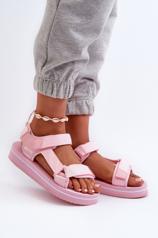 Sandálias femininas com plataforma Big Star NN274A533 rosa