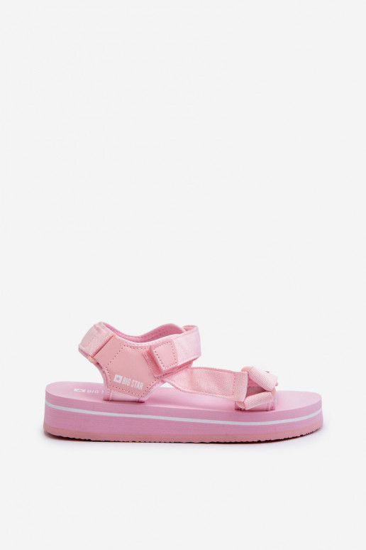 Sandálias femininas com plataforma Big Star NN274A533 rosa