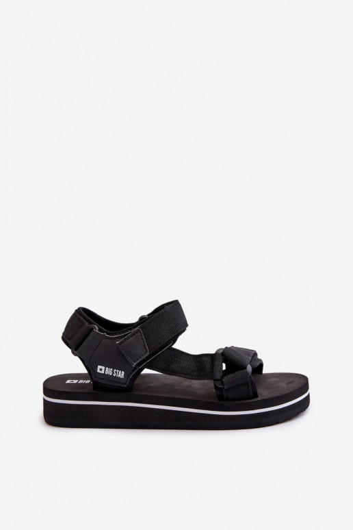 Sandálias femininas com plataforma Big Star NN274A532 cor preta Sandálias femininas com plataforma Big Star NN274A532 cor preta