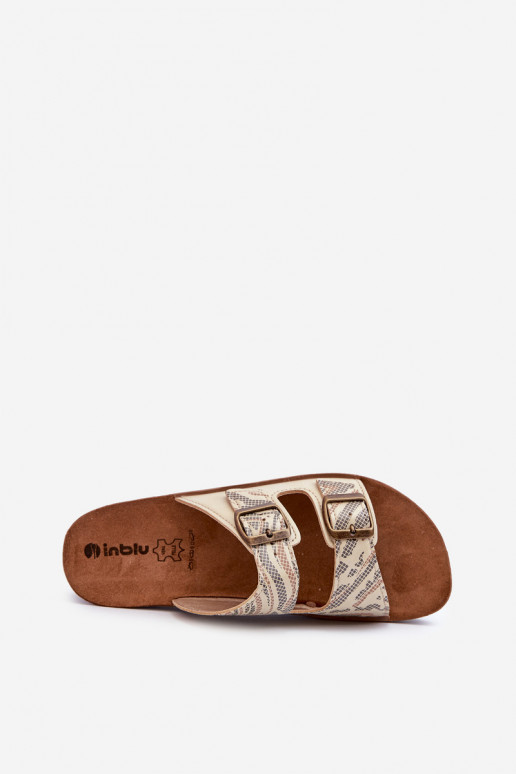 Chinelos femininos confortáveis com fivelas Inblu CP000045 cor dourada Chinelos femininos confortáveis com fivelas Inblu CP000045 cor dourada