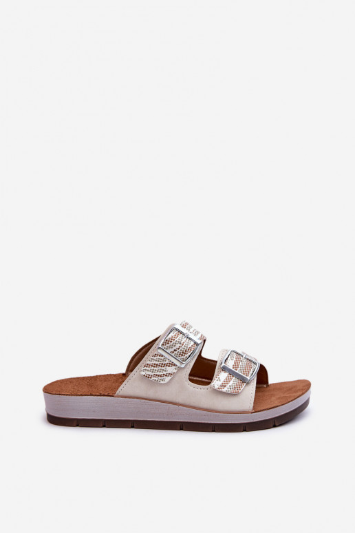 Chinelos femininos confortáveis com fivelas Inblu CP000045 bege Chinelos femininos confortáveis com fivelas Inblu CP000045 bege