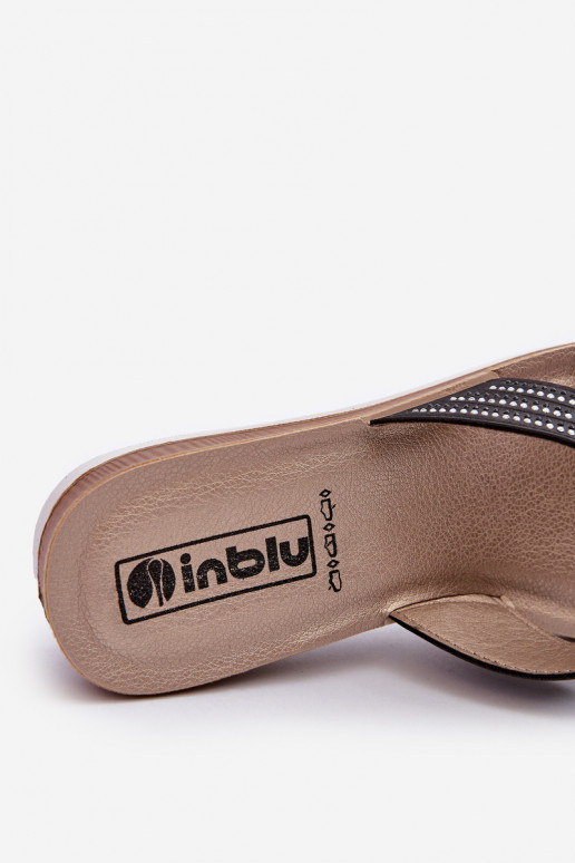 Chinelos femininos confortáveis com olhos brilhantes Inblu BV000037 pretos