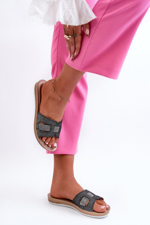 Chinelos confortáveis e brilhantes Inblu BA000050 pretos Chinelos confortáveis e brilhantes Inblu BA000050 pretos