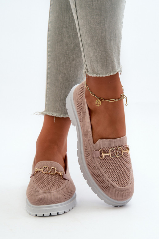 Mocassins femininos com salto largo Ze dourado Detalem rosa Limentia Mocassins femininos com salto largo Ze dourado Detalem rosa Limentia