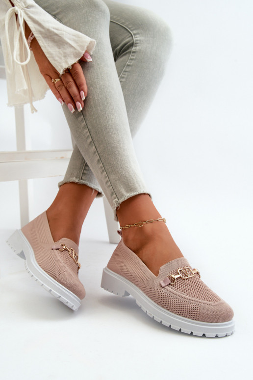 Mocassins femininos com salto largo Ze dourado Detalem rosa Limentia Mocassins femininos com salto largo Ze dourado Detalem rosa Limentia