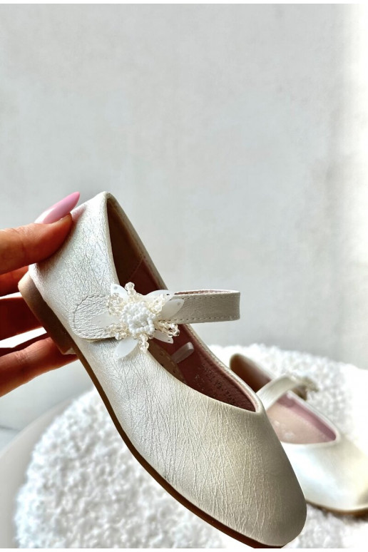 com bailarinas brilhantes Infantil com fechos adesivos bege Jeylin com bailarinas brilhantes Infantil com fechos adesivos bege Jeylin