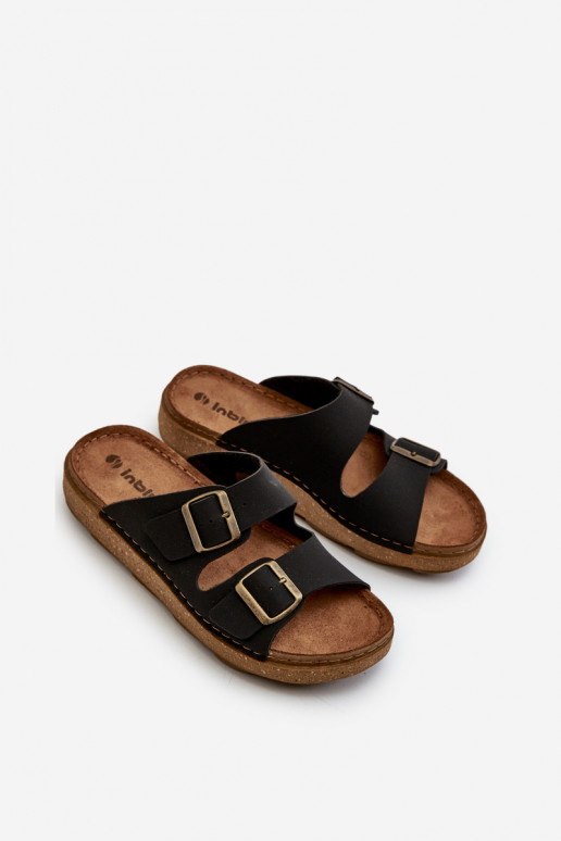 Chinelos fáceis e confortáveis masculinos com fivelas Inblu MT000016 cor preta Chinelos fáceis e confortáveis masculinos com fivelas Inblu MT000016 cor preta